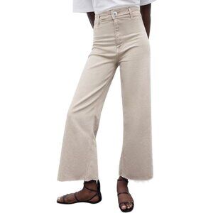 Women's Stretch Wide Leg Jeans High Waisted Casual Trousers Durable Denim